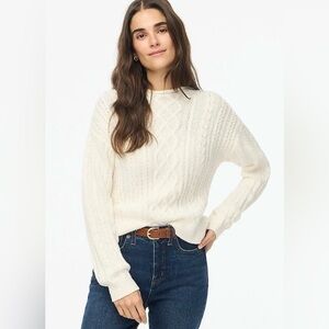 J.Crew Cable Mockneck Sweater - Natural